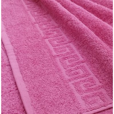 Полотенце махровое (70*140) цв.малиновый греческий бордюр