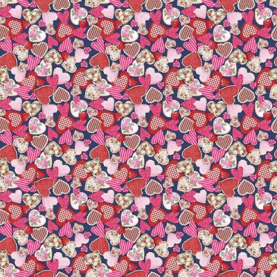 Бязь Комфорт 150 см набивная 13137-1 Сердечки