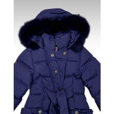 Куртка зимняя для девочки, З-264, тёмно-фиолетовый, 128-134