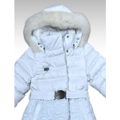 Пальто зимнее для девочки, З-439, белый, 146-152