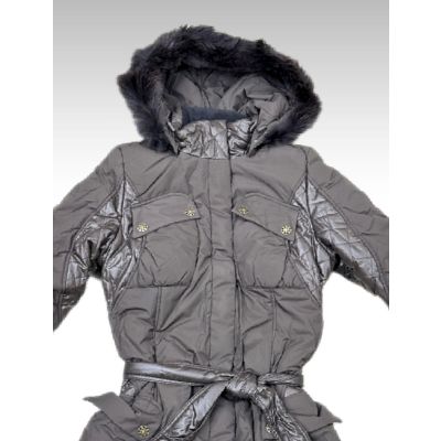 Пальто зимнее для девочки, ЗС-190, коричневый, 164-170